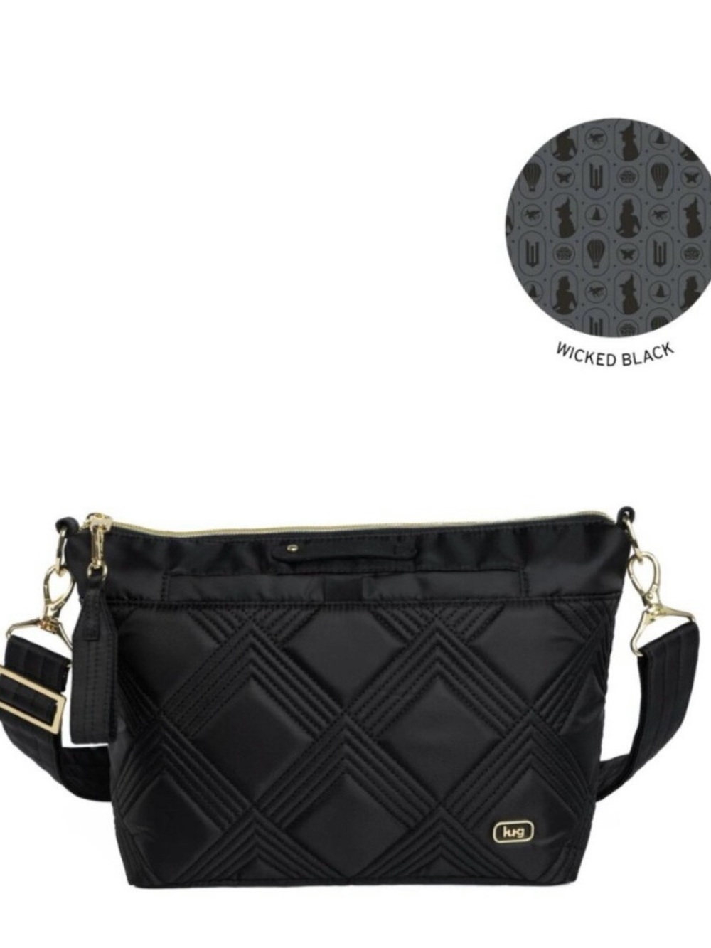 Lug Wicked x Lug Flare 2 Crossbody Bag Black Gold hardware